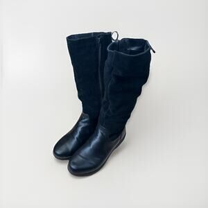 G.H. Bass Rayna Boots 8.5M Black Leather Suede Slouch Mid Calf Zip Women’s